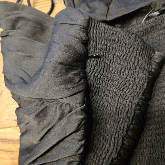 Zara Black Ruched Womens Crop Top Size Medium - Picture 5 of 6